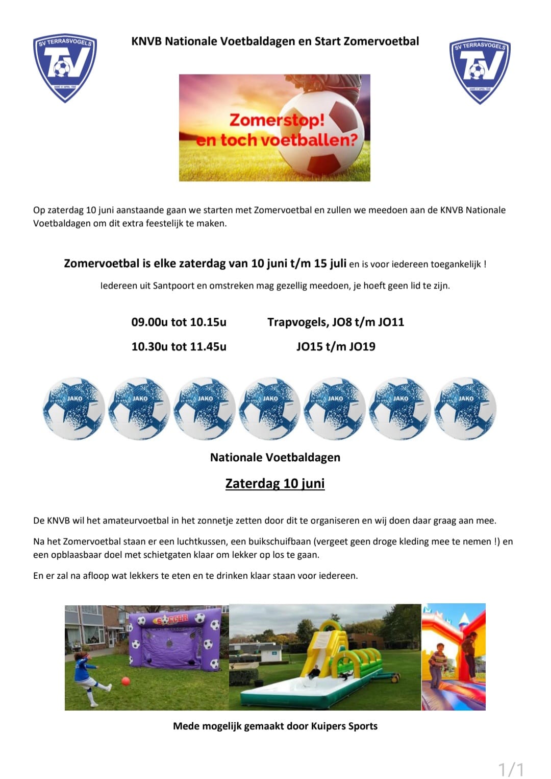 Terrasvogels zomervoetbal 10 juni